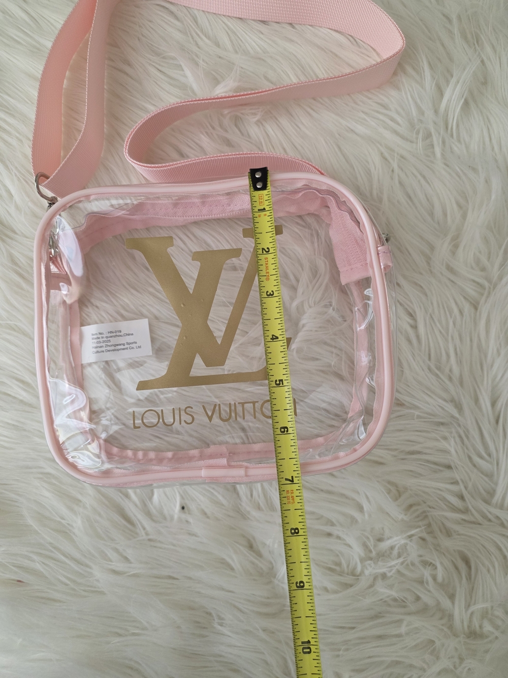 Pink Clear Crossbody Bag Stadium Bag Cosmetic Bag - Picture 7 of 9